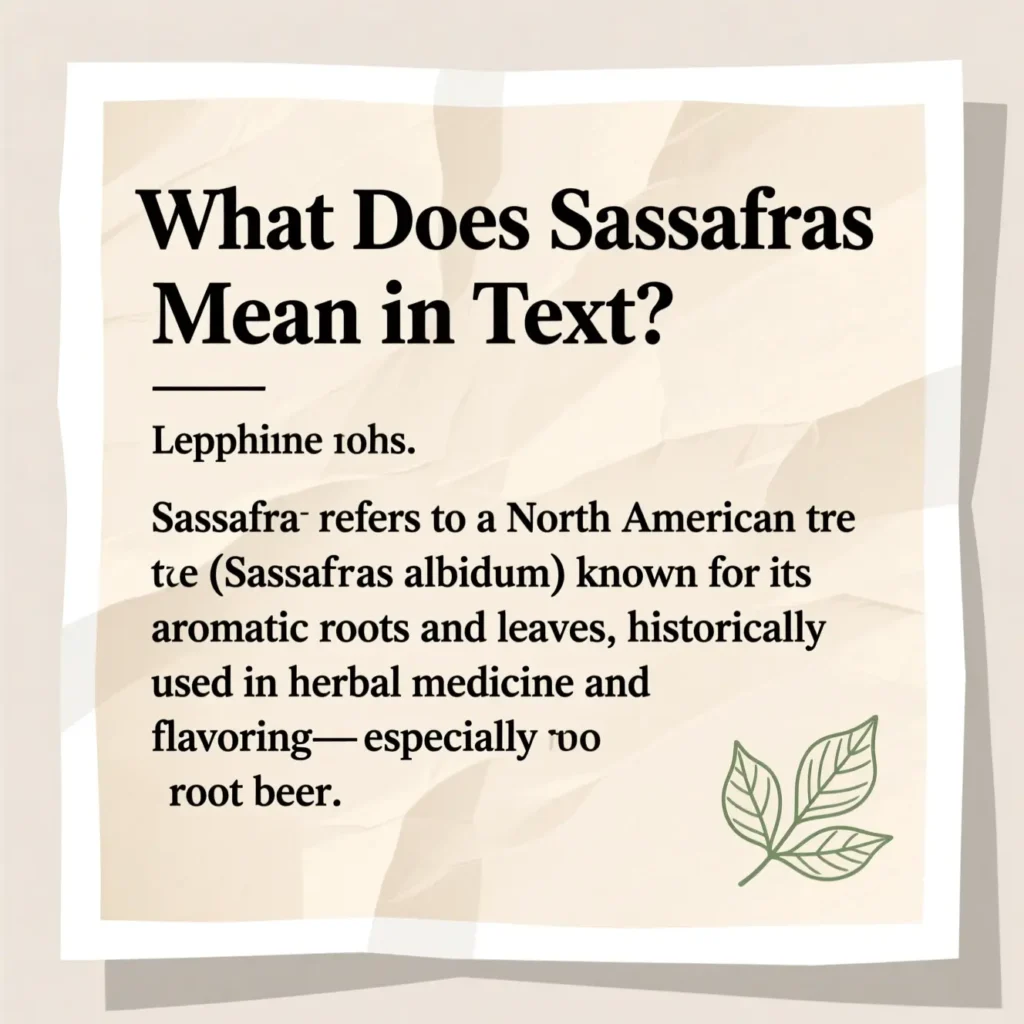 What Does Sassafras Mean in Text