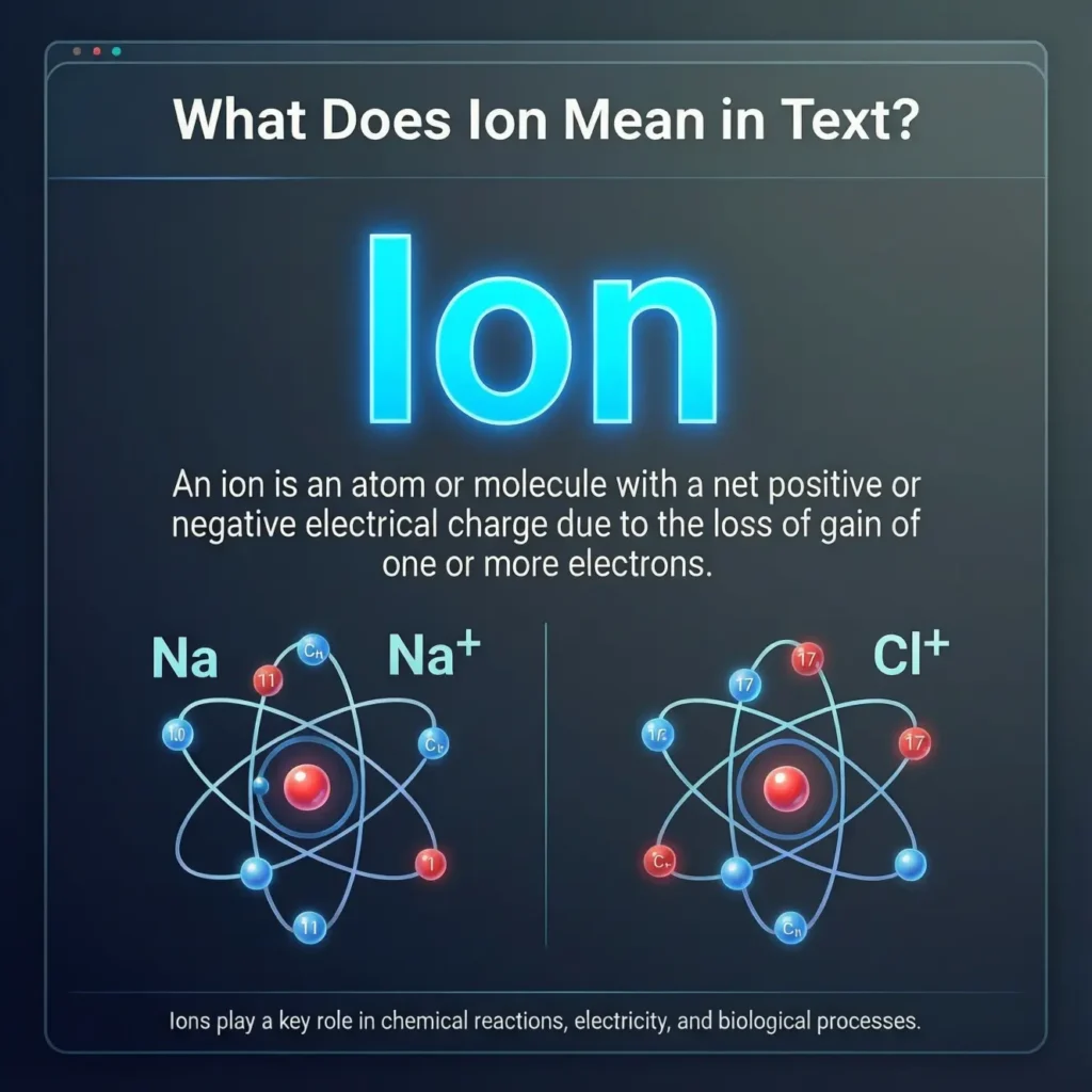 What Does Ion Mean in Text