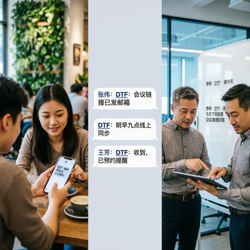 Examples of DTF in Conversation