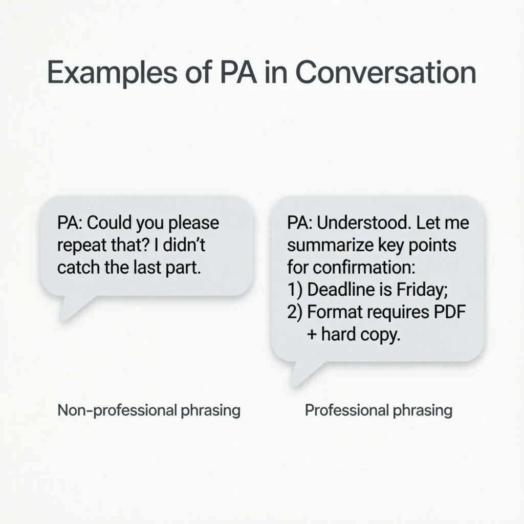 Examples of PA in Conversation