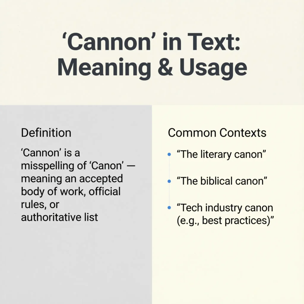 What Does Cannon Mean in Text