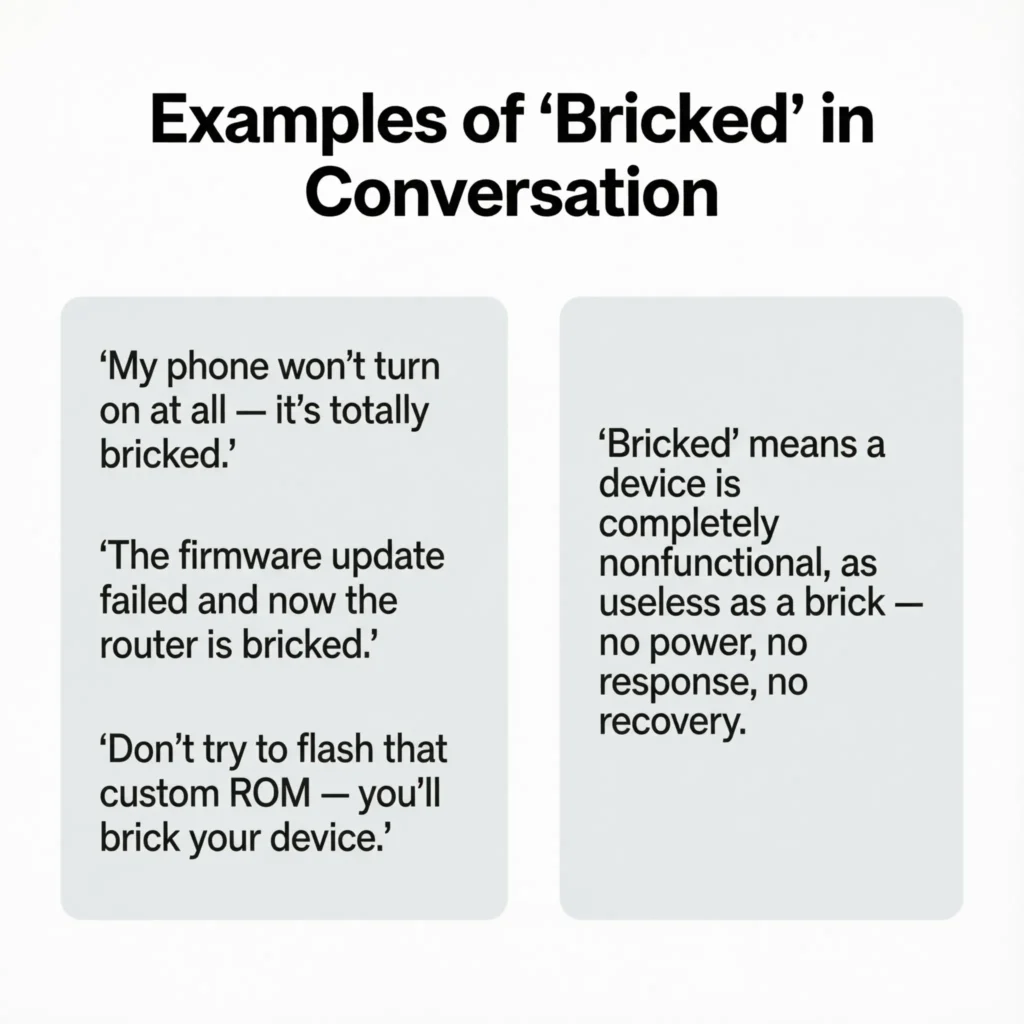 Examples of “Bricked” in Conversation