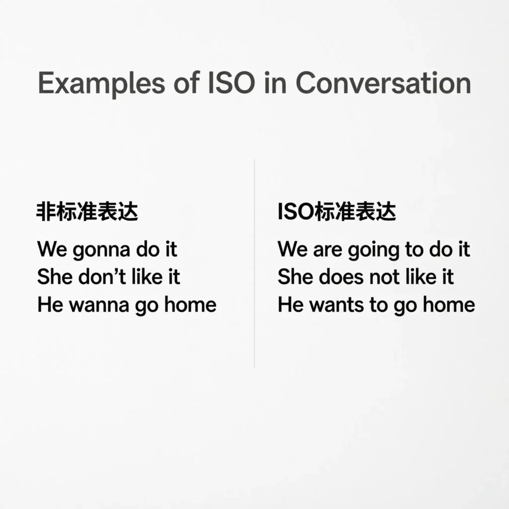 Examples of ISO in Conversation