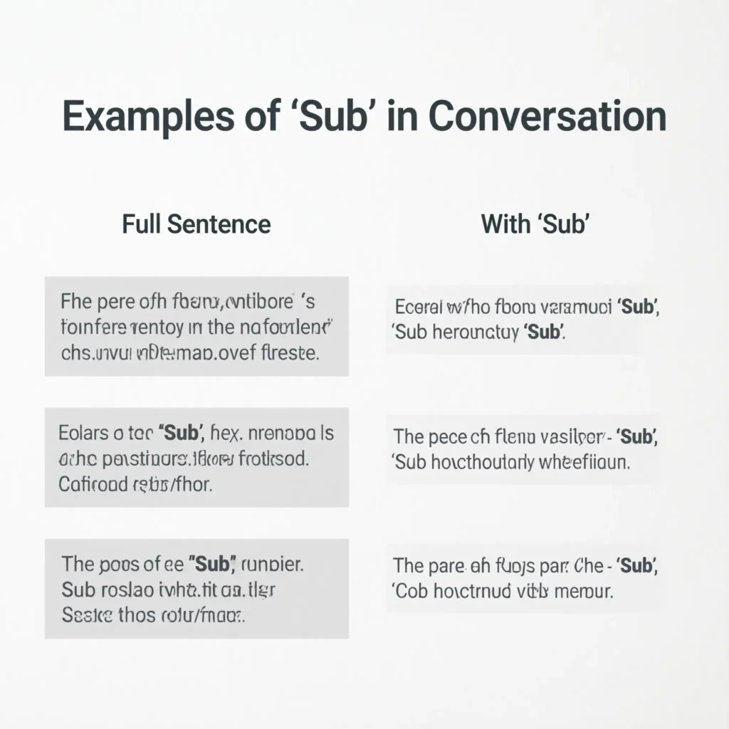 Examples of “Sub” in Conversation