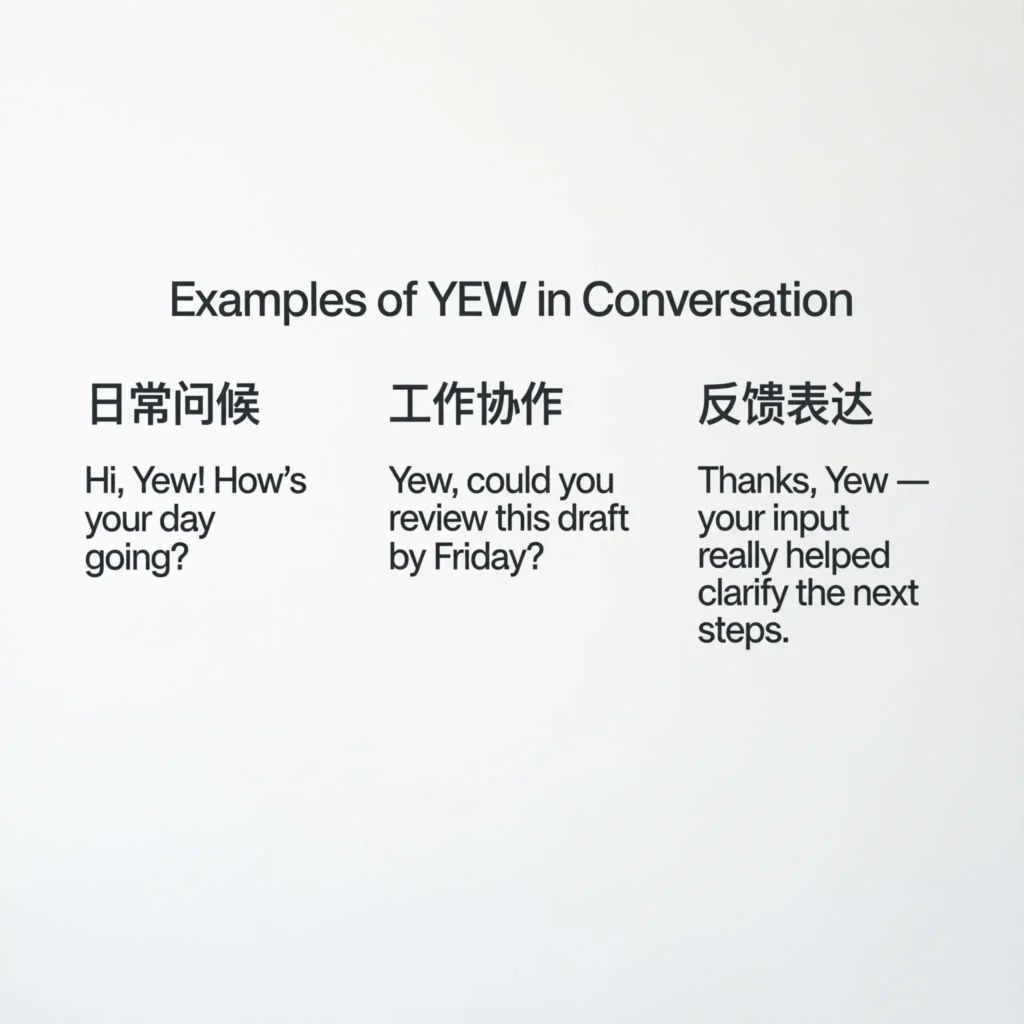 Examples of YEW in Conversation