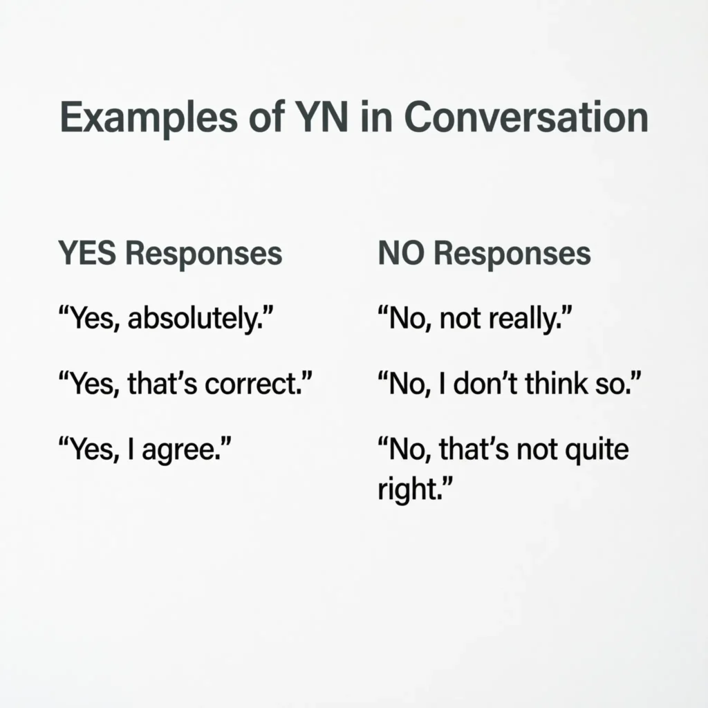 Examples of YN in Conversation