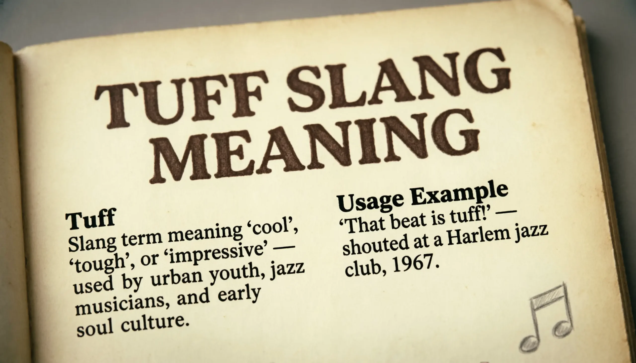 Tuff Slang Meaning 1960s