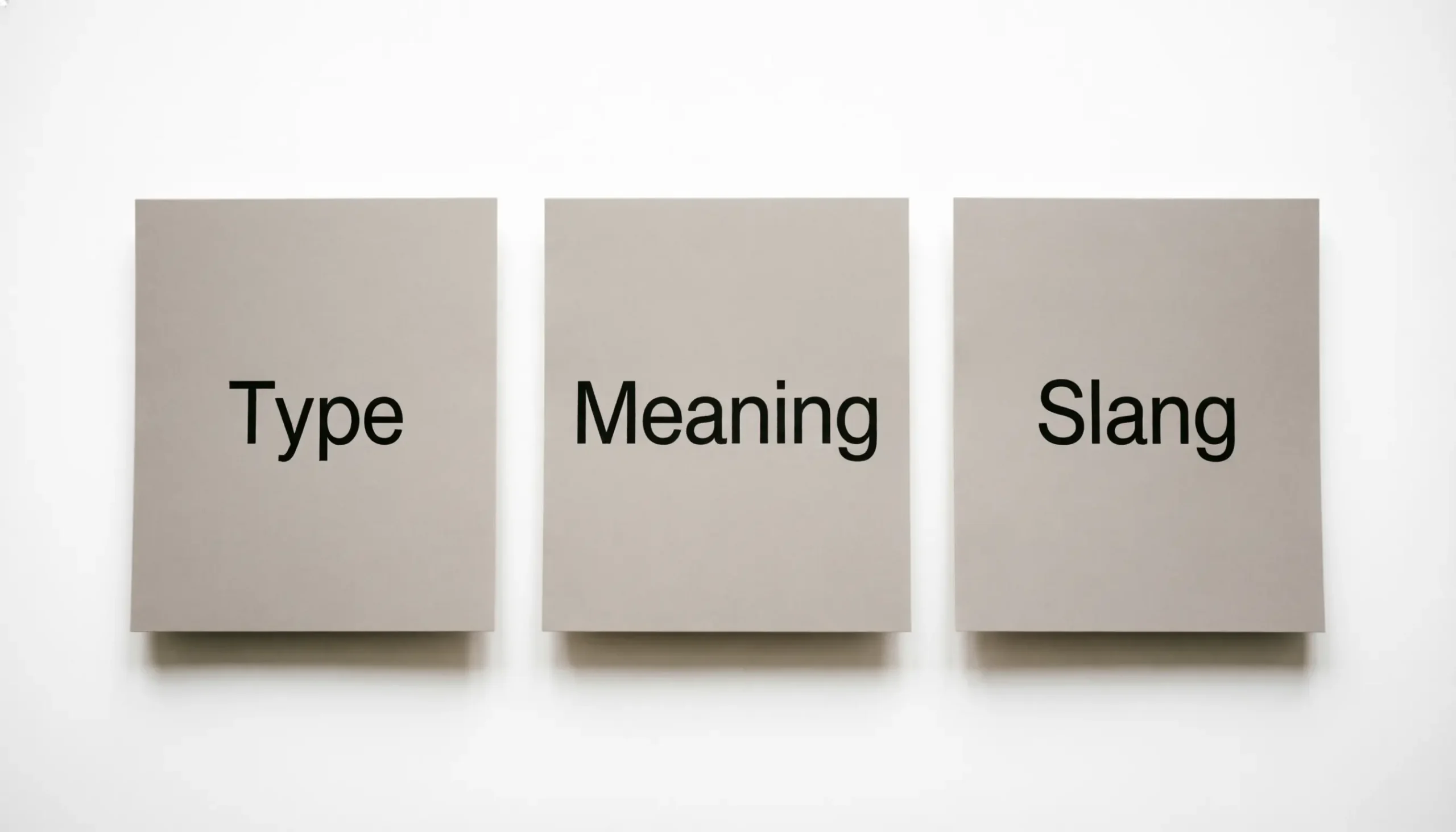 Type Meaning Slang