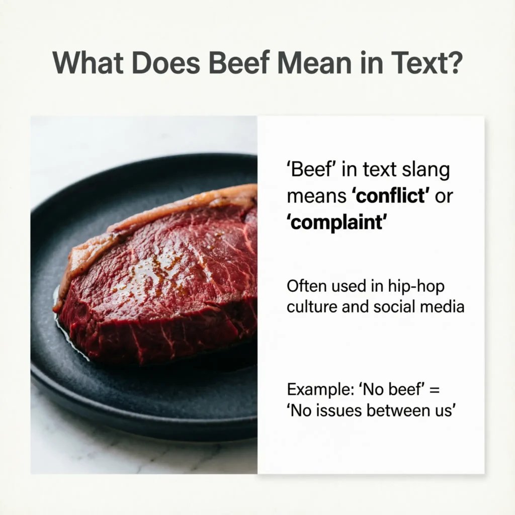 What Does Beef Mean in Text