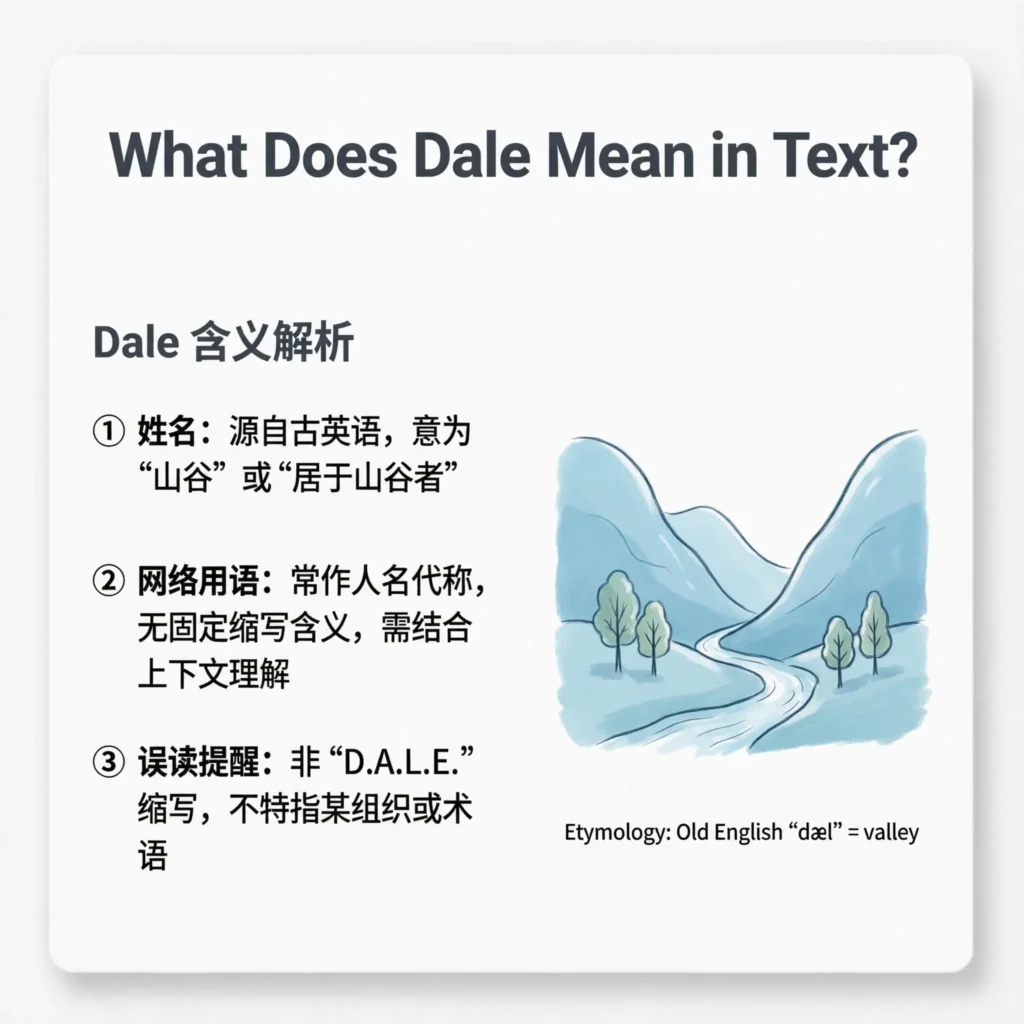 What Does Dale Mean in Text
