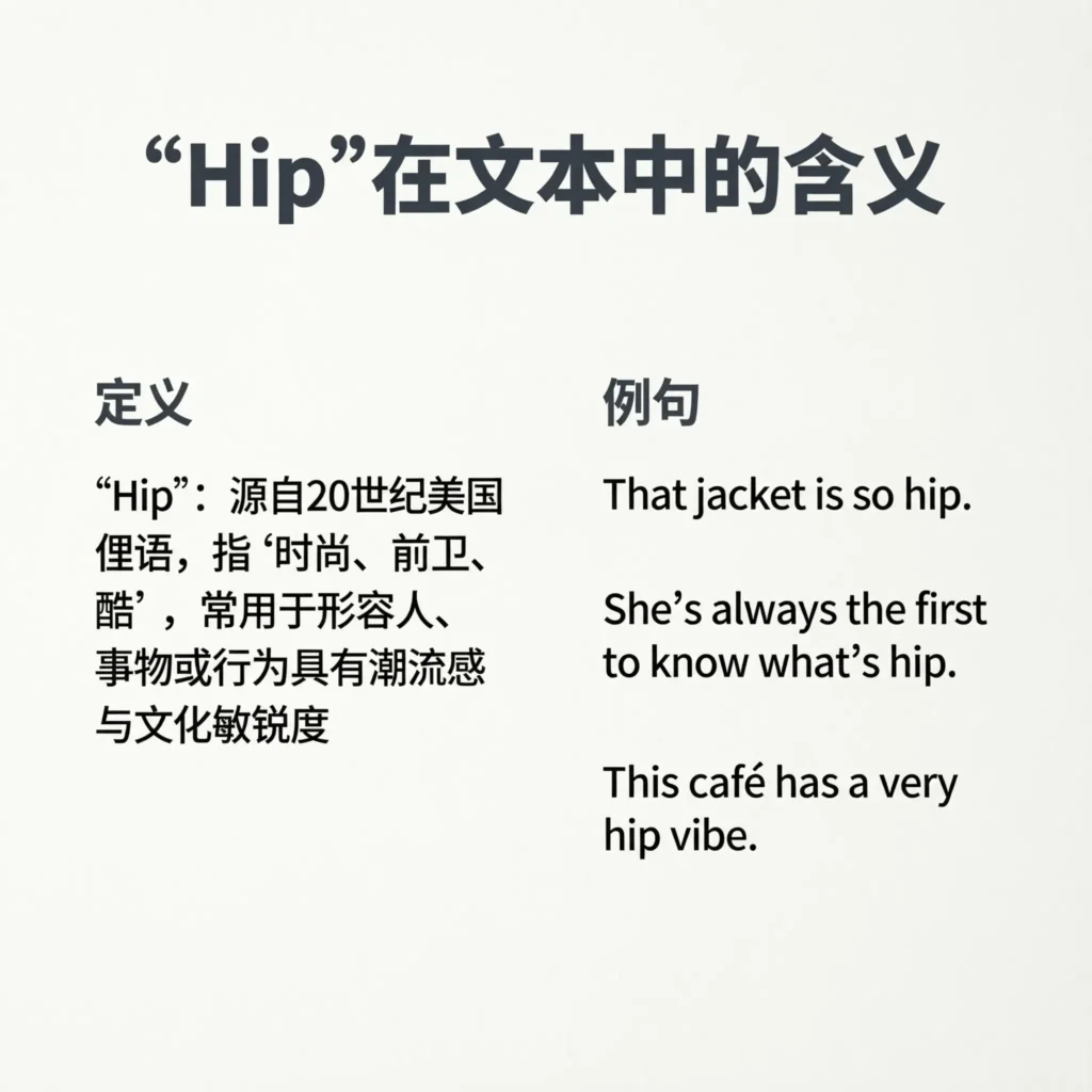 What Does “Hip” Mean in Text