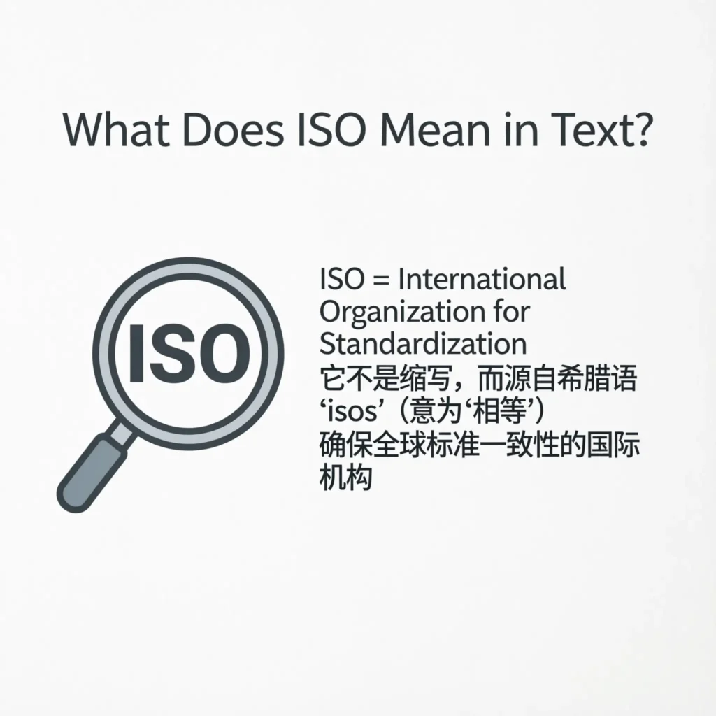 What Does ISO Mean in Text