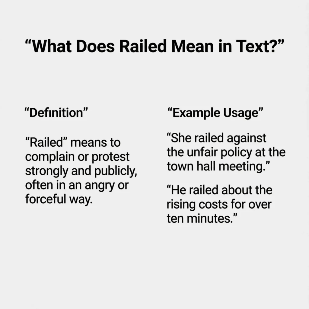 What Does Railed Mean in Text