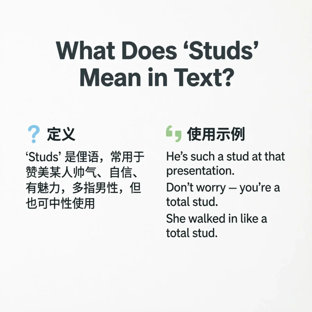 What Does “Studs” Mean in Text