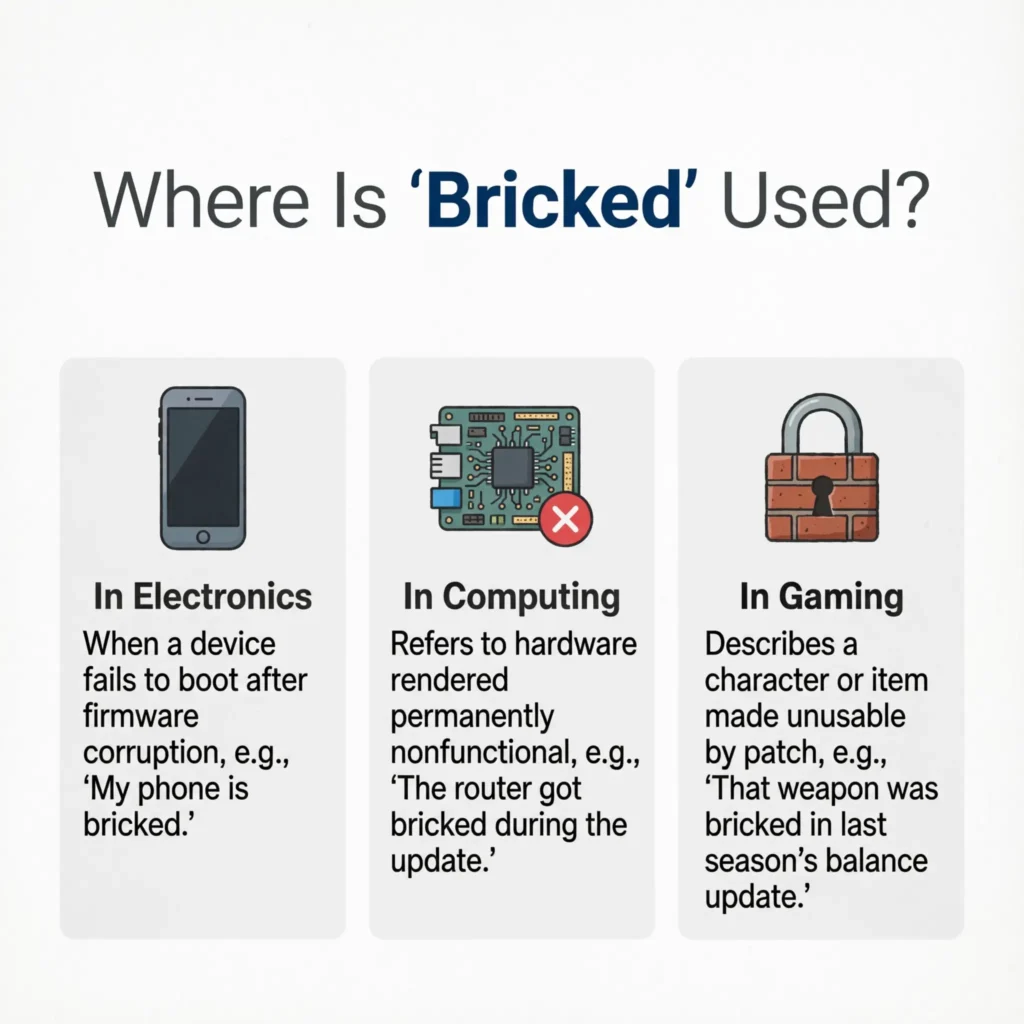 Where Is “Bricked” Used