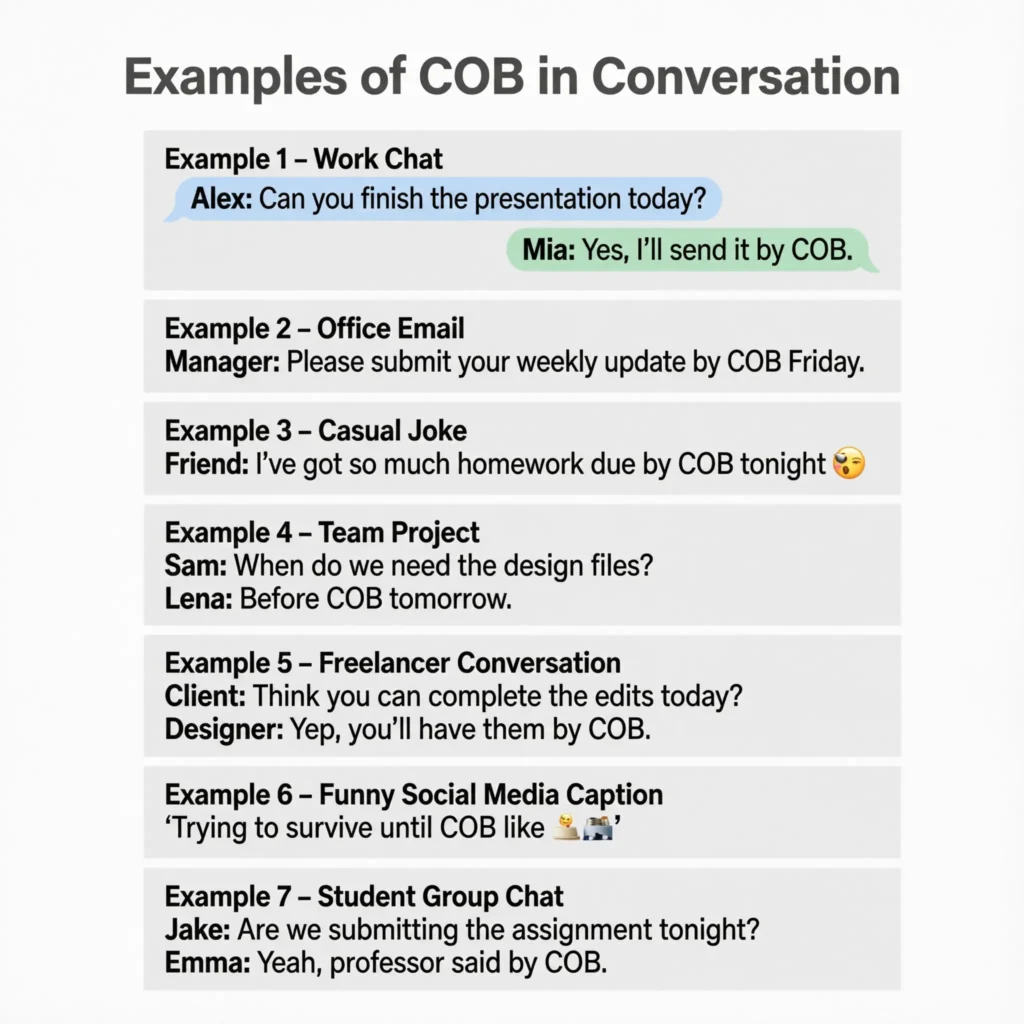 Examples of Cob in Conversation