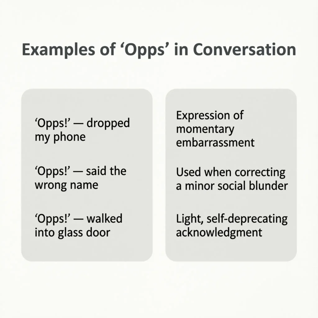Examples of “Opps” in Conversation