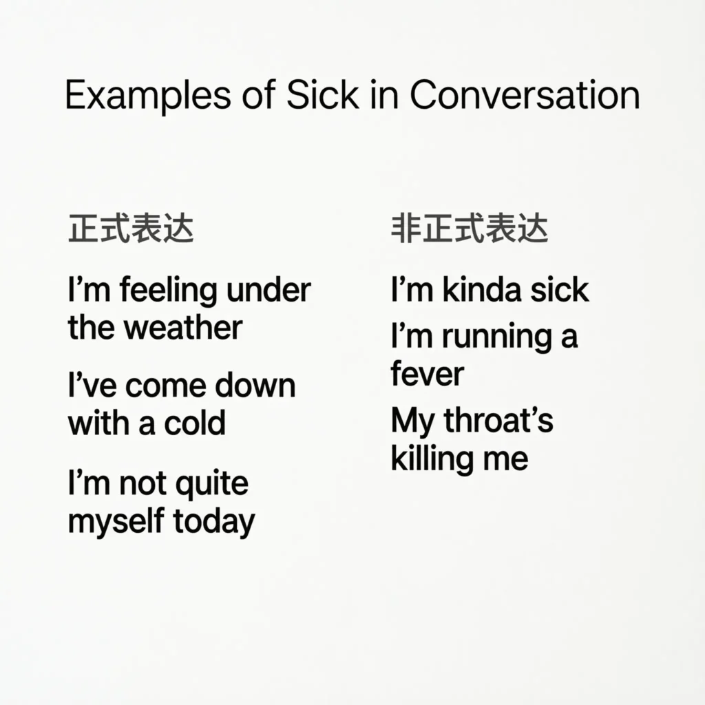 Examples of Sick in Conversation