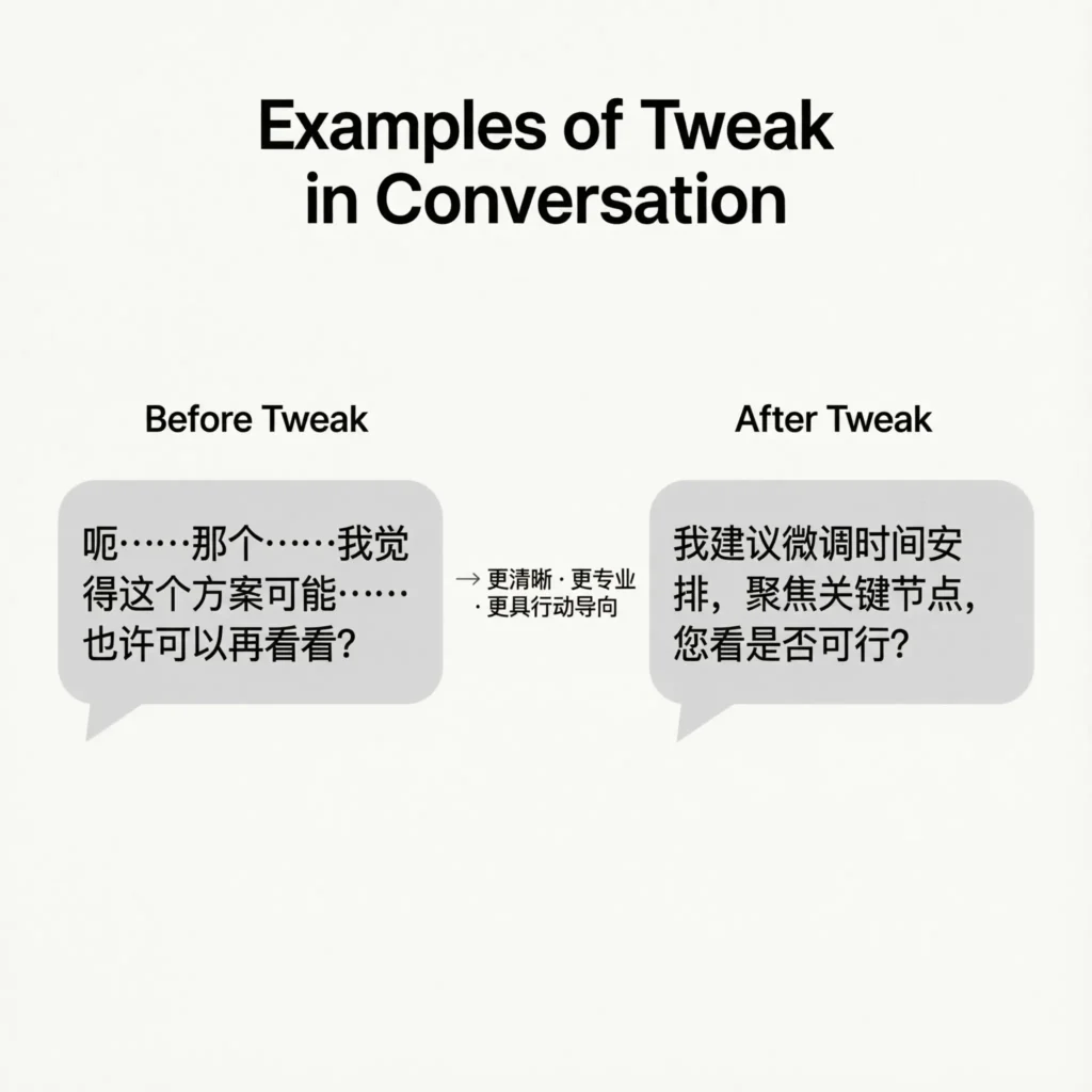 Examples of Tweak in Conversation