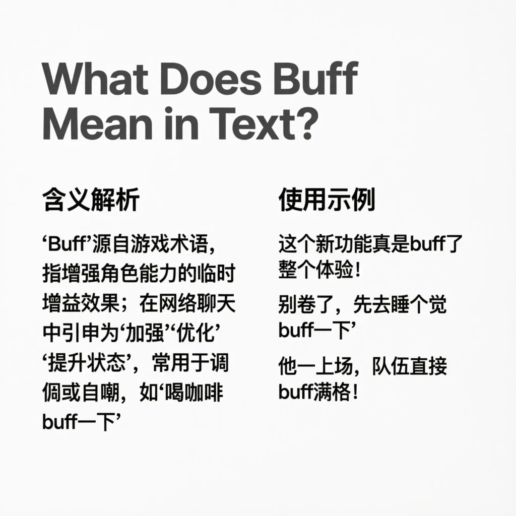 What Does Buff Mean in Text