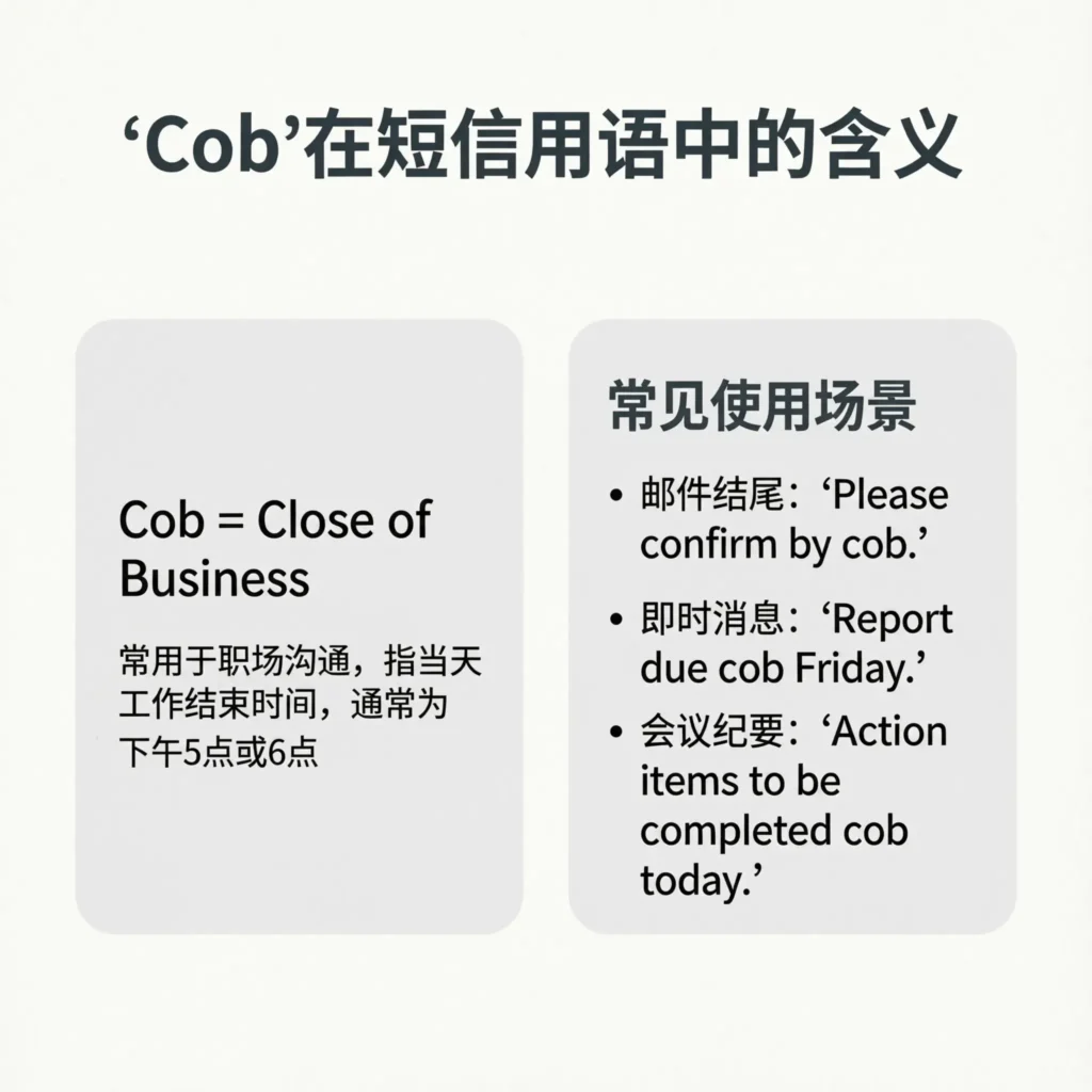 What Does Cob Mean in Text